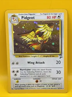 PIDGEOT ( 14/130 ) 1999-2000 Wizards Pokemon Base Set 2 Swirl Holo Rare - Image 1