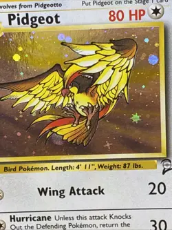 PIDGEOT ( 14/130 ) 1999-2000 Wizards Pokemon Base Set 2 Swirl Holo Rare - Image 2