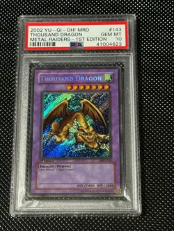 YUGIOH PSA 10 2002 Thousand Dragon MRD-143 Secret Rare 1st Edition *4623 - Image 1