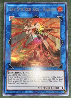 Yugioh Sky Striker Ace Kagari (Alt Art) DUOV-EN060 Ultra Rare 1st Ed NM w/Track - Image 2
