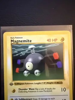 Magnemite 53/102 Base Set 1st Edition Shadowless NM Vintage Pokemon TCG Card - Image 3