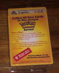 Sealed Dragonite Pokemon The First Movie WB Promo Black Star 1999 Card WOTC New - Image 1