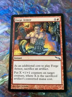 Magic the Gathering Mirrodin Forge Armor TCG CARD - Image 1