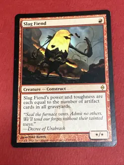 Slag Fiend MTG Magic the Gathering Card NM Near Mint New Phyrexia - Image 1