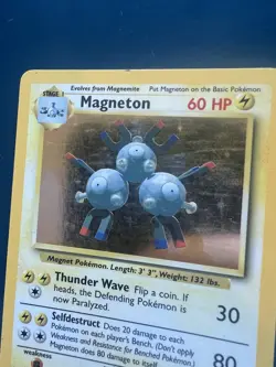 Pokemon TCG Magneton Base Set Holo Rare Card 9/102 WOTC - Image 2