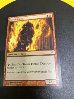 MTG Magic The Gathering Card Torch FiendCreature Devil Red Dark Ascension 2012 - Image 1