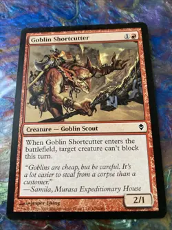MTG Magic The Gathering Card Goblin Shortcutter Creature Goblin Scout Red Zendik - Image 1
