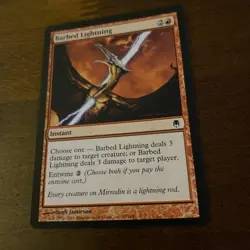 MAGIC THE GATHERING DARKSTEEL BARBED LIGHTNING MTG REGULAR FINISH CARD - Image 1