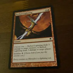 MAGIC THE GATHERING DARKSTEEL BARBED LIGHTNING MTG REGULAR FINISH CARD - Image 2