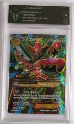 2016 Pokemon Card M Scizor EX 120/122 TGC 4 Textured Breakpoint Holo Full Art - Image 1