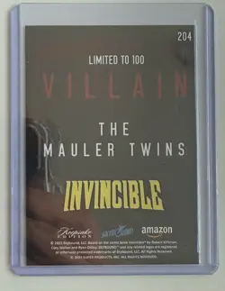 SDCC 2025 Invincible The Mauler Twins Blood Splatter Promo Card #204 1/100 - Image 2