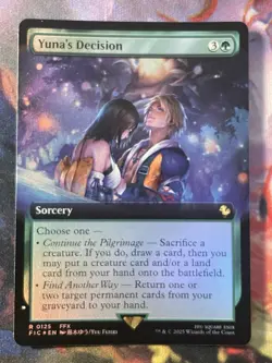 Yuna's Decision Extended Art Rare Foil Card Magic The Gathering Final Fantasy - Image 1