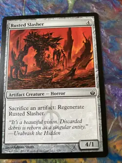 Magic the Gathering MTG Rusted Slasher (128) Mirrodin Besieged LP - Image 1