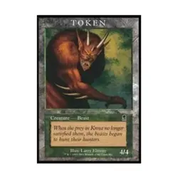WOTC MtG Magic Player Reward Promos Beast Token (Odyssey) (P) NM - Image 1