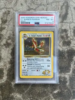 2000 POKEMON GYM HEROES #7 LT. SURGE'S FEAROW HOLO-1ST EDITION #7 PSA 8 - Image 1