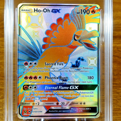 Pokemon SM Hidden Fates Ho-Oh GX SV50/SV94 AGS Gem-MT 10 Full Art Holo Rare 2019 - Image 2