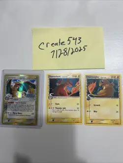 Pokemon Crystal Gaurdians Charizard Charmeleon and Charmander Delta Species Set - Image 1