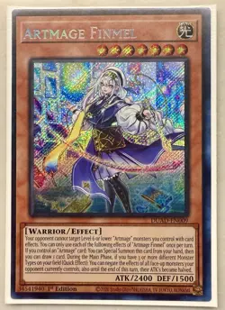 Yugioh! 1x Artmage Finmel DUAD-EN009 Secret Rare 1st Ed NM - Image 1