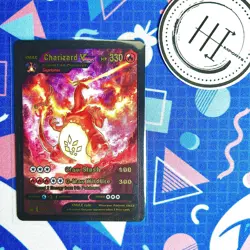 Pokemon Charizard VMax Black & Gold Foil Holo Textured Fan Art Card Nintendo - Image 1