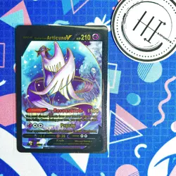 Pokemon Articuno V Black & Gold Foil Holo Textured Fan Art Card Nintendo - Image 1