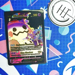 Pokemon Mimikyu VMax Black & Gold Foil Holo Textured Fan Art Card Nintendo - Image 1