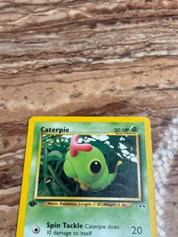 Vtg 2001 Pokemon Caterpie Card 1st Edition 53/75 Neo Discovery Heavily Played - Image 2