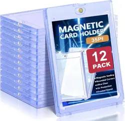 Kitoyz 12 ct Magnetic Card Holder for Trading Cards, 35PT Baseball 12P, Clear - Image 1
