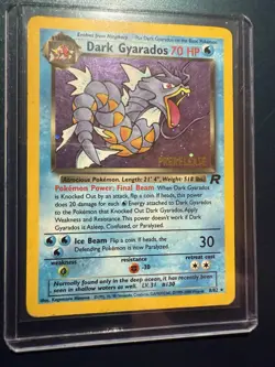 DARK GYARADOS Prerelease Pokemon Card - WOTC - Team Rocket - 8/82 - HOLO - LP - Image 1