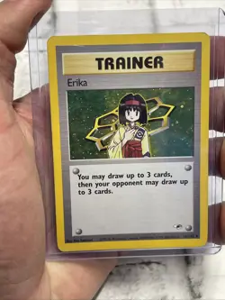 Pokemon Erika Gym Heroes 16/132 Holo Rare Vintage WOTC Trainer MP Card Pokemon - Image 1
