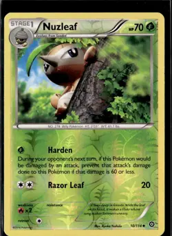 Pokemon Nuzleaf 10/114 Steam Siege Reverse Holo Uncommon 2 Card Lot LP - Image 1