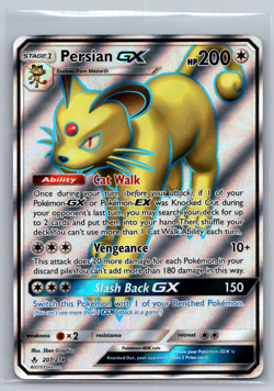 Persian GX - 207/214 - Pokemon Unbroken Bonds Sun Moon Full Art Rare Card NM - Image 1