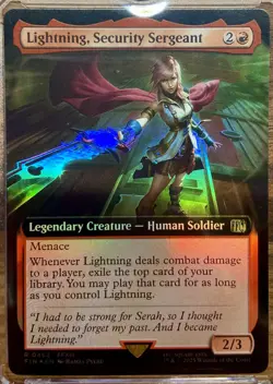 Lightning, Security Sergeant (Extended Art) Foil MTG: Final Fantasy #0462 NM - Image 3
