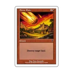 WOTC MtG 7th Ed Stone Rain (C) (Foil) VG - Image 1