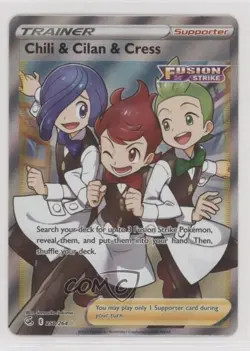 Chili & Cilan & Cress Ultra Rare Pokemon Sword & Shield Fusion Strike #258 1ij5 - Image 1