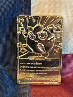 Pokemon 23k Gold Plated Jiggly Puff Trading Card Burger King 1999 Limited !! - Image 3