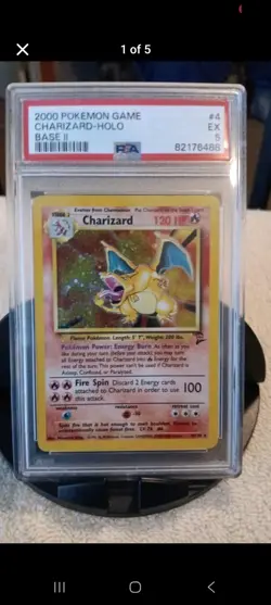 2000 POKEMON BASE SET 2 #4 CHARIZARD-HOLO PSA 5 - Image 1