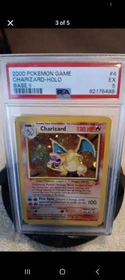 2000 POKEMON BASE SET 2 #4 CHARIZARD-HOLO PSA 5 - Image 2