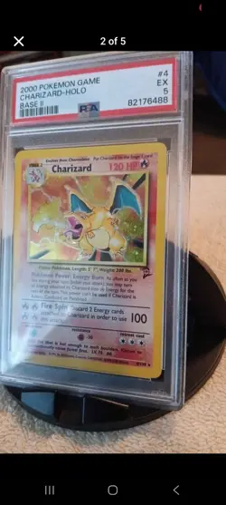 2000 POKEMON BASE SET 2 #4 CHARIZARD-HOLO PSA 5 - Image 3