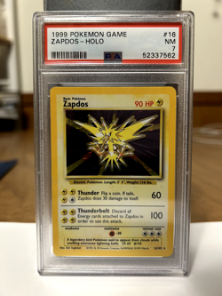 PSA 7 EX-MT 2000 Zapdos HOLO Rare Card Pokemon Base Set 2 20/130 WOTC - Image 1