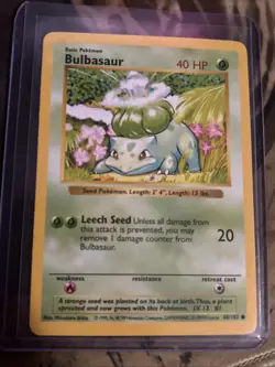 Pokemon TCG Bulbasaur Base Set #44/102 Card - Image 1