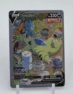 Custom SPARKLING HOLO TYRANITAR V Card TYRANITAR Pokemon READ DESCRIPTION BELOW - Image 1