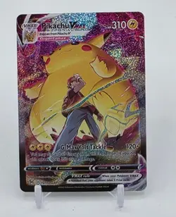 Custom SPARKLING HOLO PIKACHU VMAX Card Pokemon Card READ DESCRIPTION BELOW - Image 1