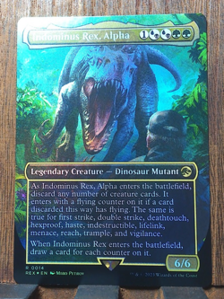MTG Indominus Rex, Alpha 💕 (FOIL Borderless) #14 Jurassic World Collection NM - Image 1