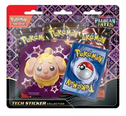 Pokemon Paldean Fates Tech Sticker - Shiny Fidough + 3 Packs Sealed - Image 2