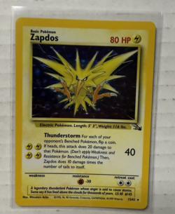Pokemon Zapdos 16/62 Base Fossil Set Holo Rare NM - Image 1