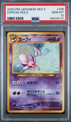 2000 Pokemon Espeon Japanese Neo 2 Discovery Holo Rare No.196 PSA 10 US Seller - Image 1
