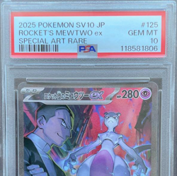 PSA10 Pokemon Card Game Japanese Rocket's Mewtwo ex Special Art Rare SAR 125/098 - Image 4