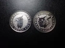 Pokemon Card Meiji Promo Battle Coin Silver Shining Pikachu 2 SET #5430 PLAY - Image 1