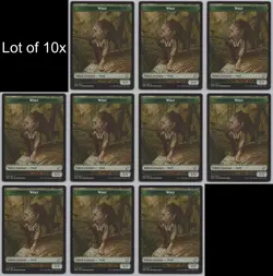 MTG (10) Wolf Token - Adventures in the Forgotten Realms (AFR) 14/19 -v33 - Image 1