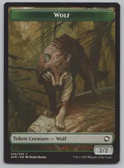 MTG (10) Wolf Token - Adventures in the Forgotten Realms (AFR) 14/19 -v33 - Image 2